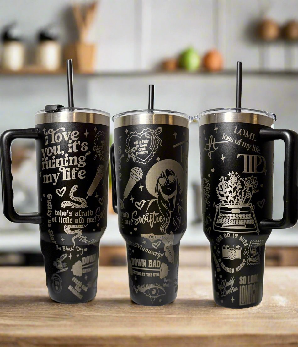 Taylor Swift TTPD 40oz Engraved Tumbler