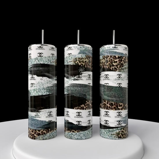 Chanel Stripe Designed 20oz Stainless Steel Tumbler