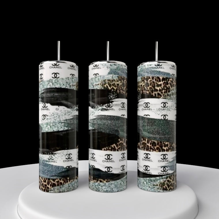 Chanel Stripe Designed 20oz Stainless Steel Tumbler
