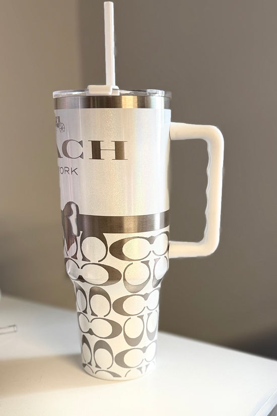Coach White 40oz Engraved Tumbler