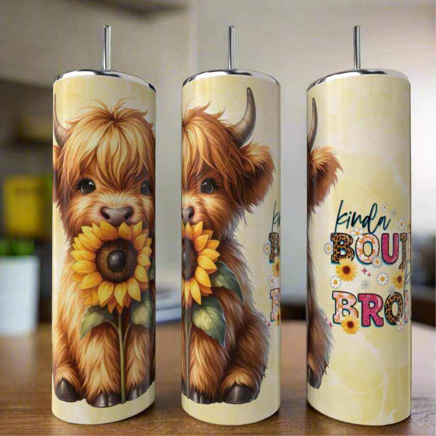 Kinda Boujee But Broke | Cow Collection |  20oz Tumbler