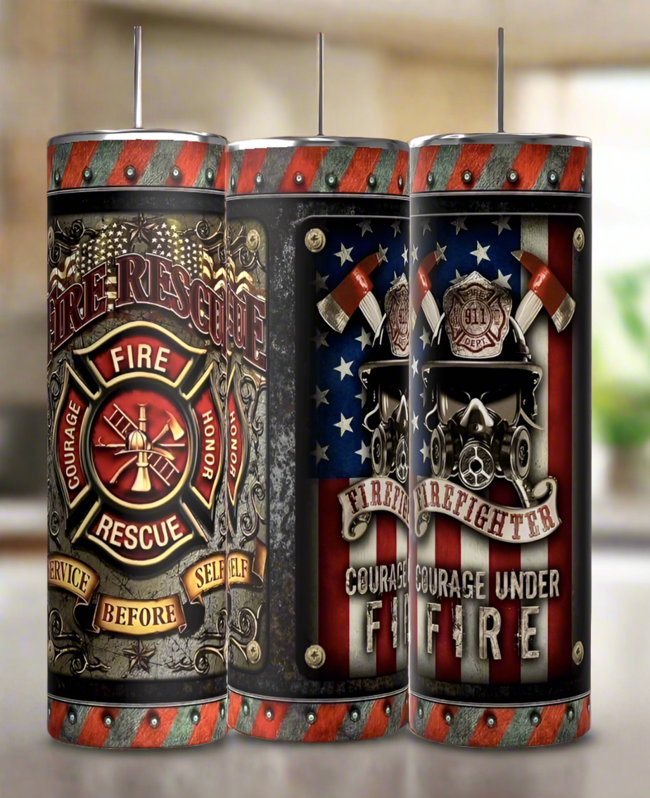 Fire Rescue 20oz Skinny Tumbler