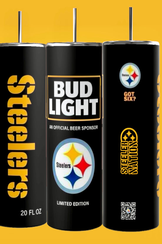 Three black cans with 