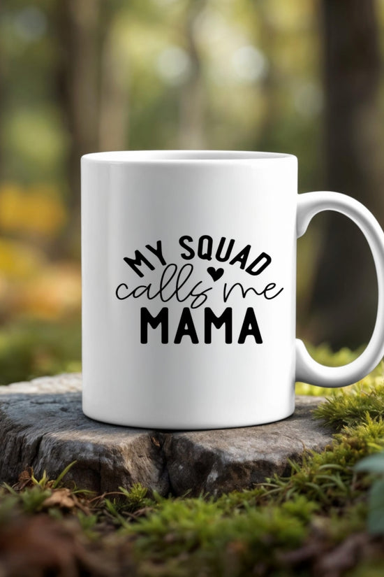 The Kreative Kreationz Mom Squad Mug, featuring 