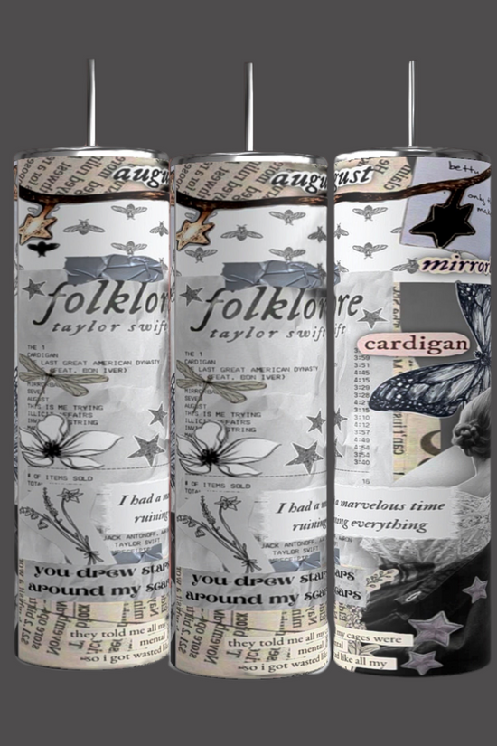 Folklore Taylor Swift 20oz Skinny Tumbler