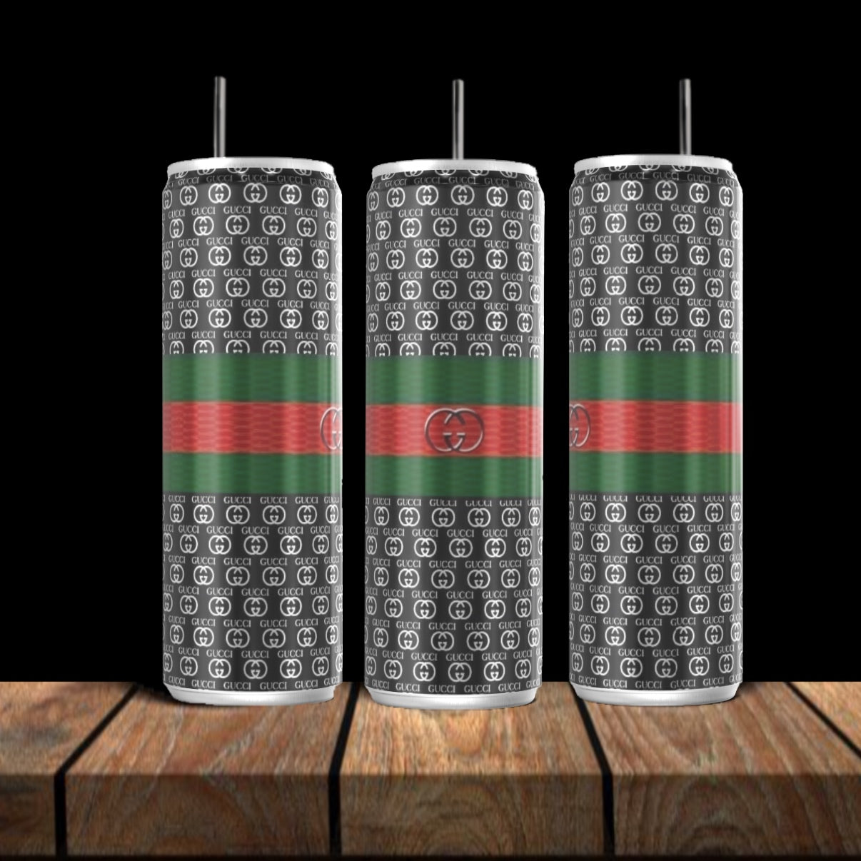 Gucci Silver Stainless Steel Inspired 20oz Tumbler Collection