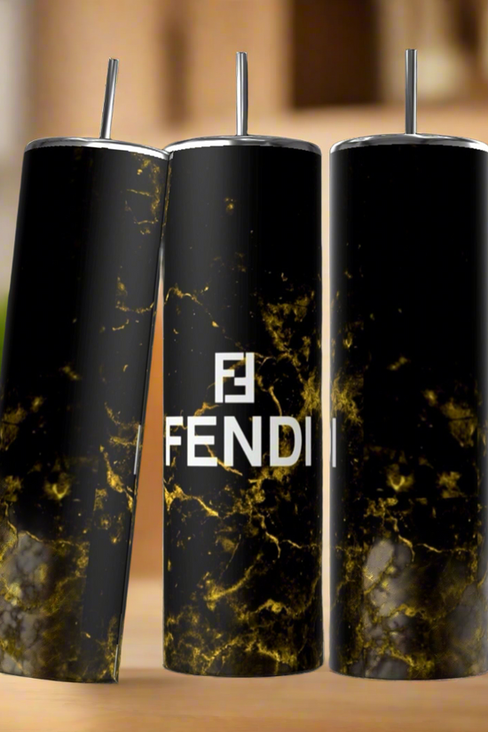 FENDI Black Gold 20oz Skinny Tumbler