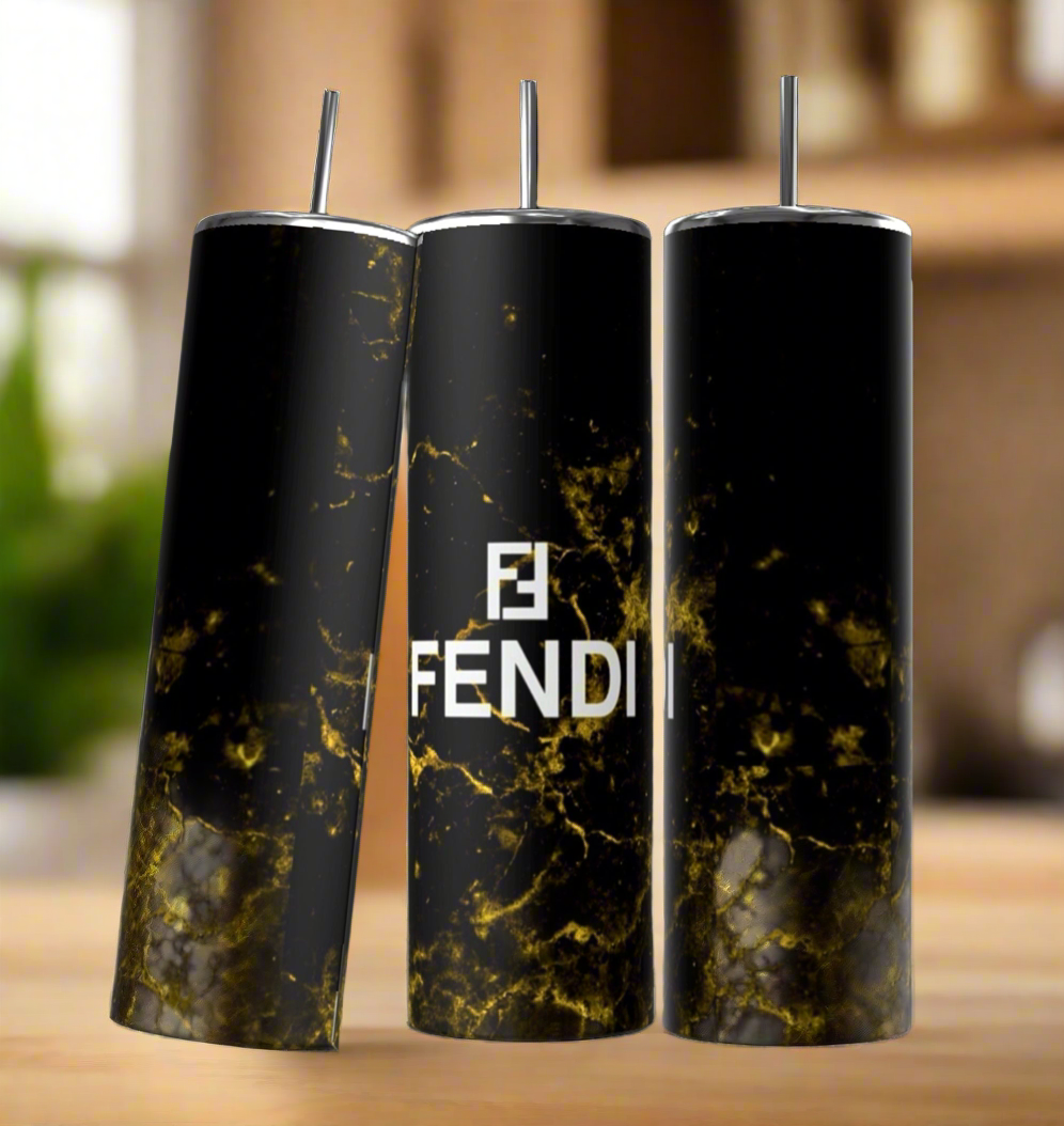 FENDI Black Gold 20oz Skinny Tumbler