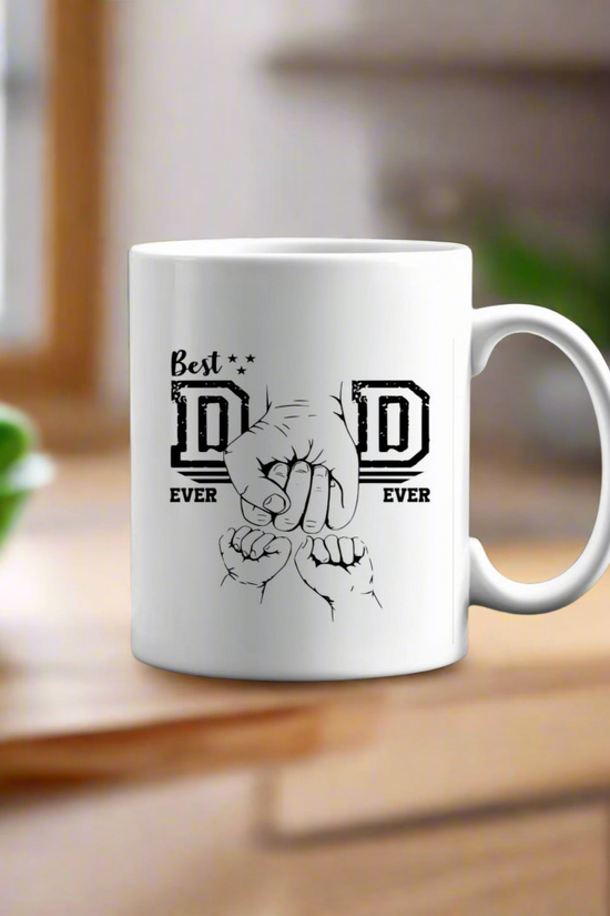 Little Fists Dad Best Ever Ceramic Mug