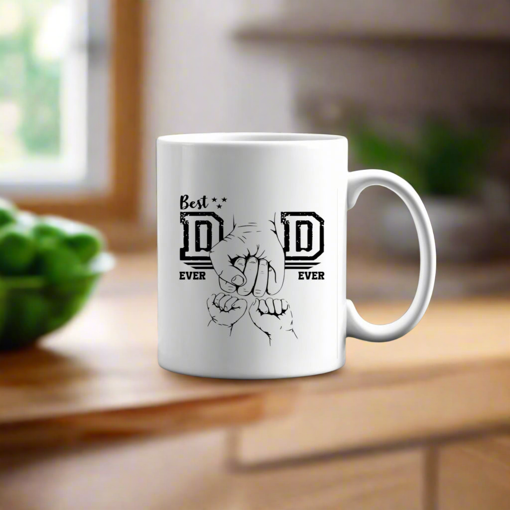 Little Fists Dad Best Ever Ceramic Mug