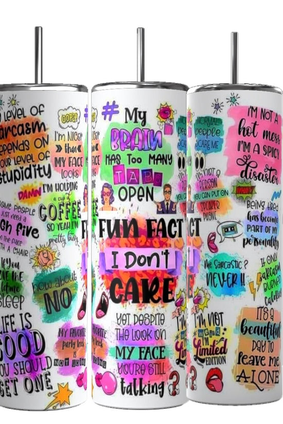 Fun Fact Affirmations 20oz Skinny Tumbler