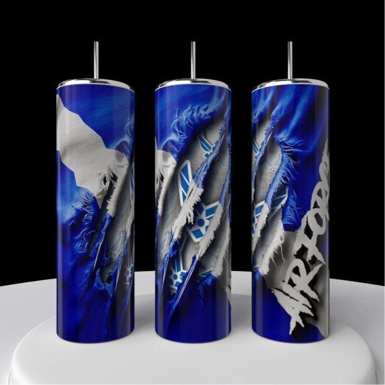 Military Series 20oz Stainless Steel Tumbler | Airforce | Army | Spaceforce | Coast guard