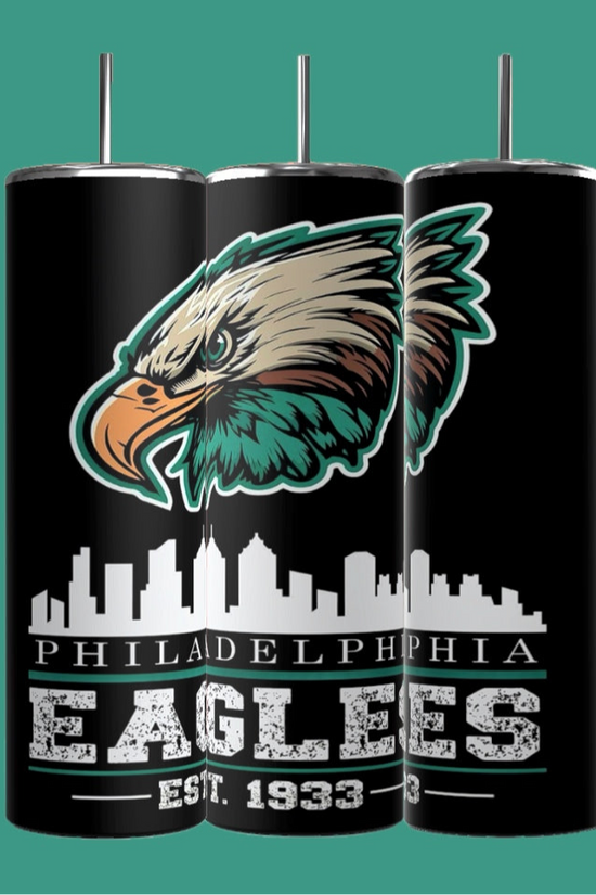 EAGLES - Football- 20oz Skinny Tumbler