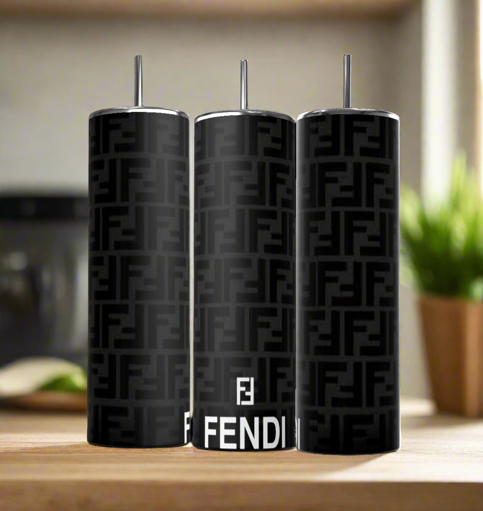 FENDI Black & Grey Modern 20oz Skinny Tumbler