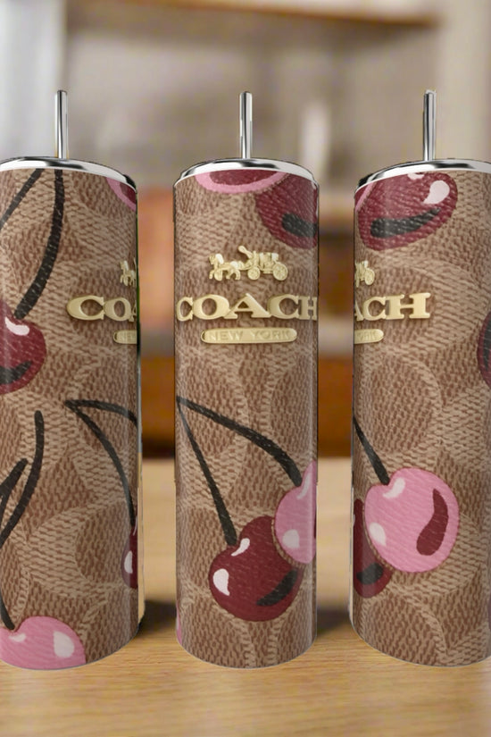 Cherry Brown Coach 20oz Skinny Tumbler