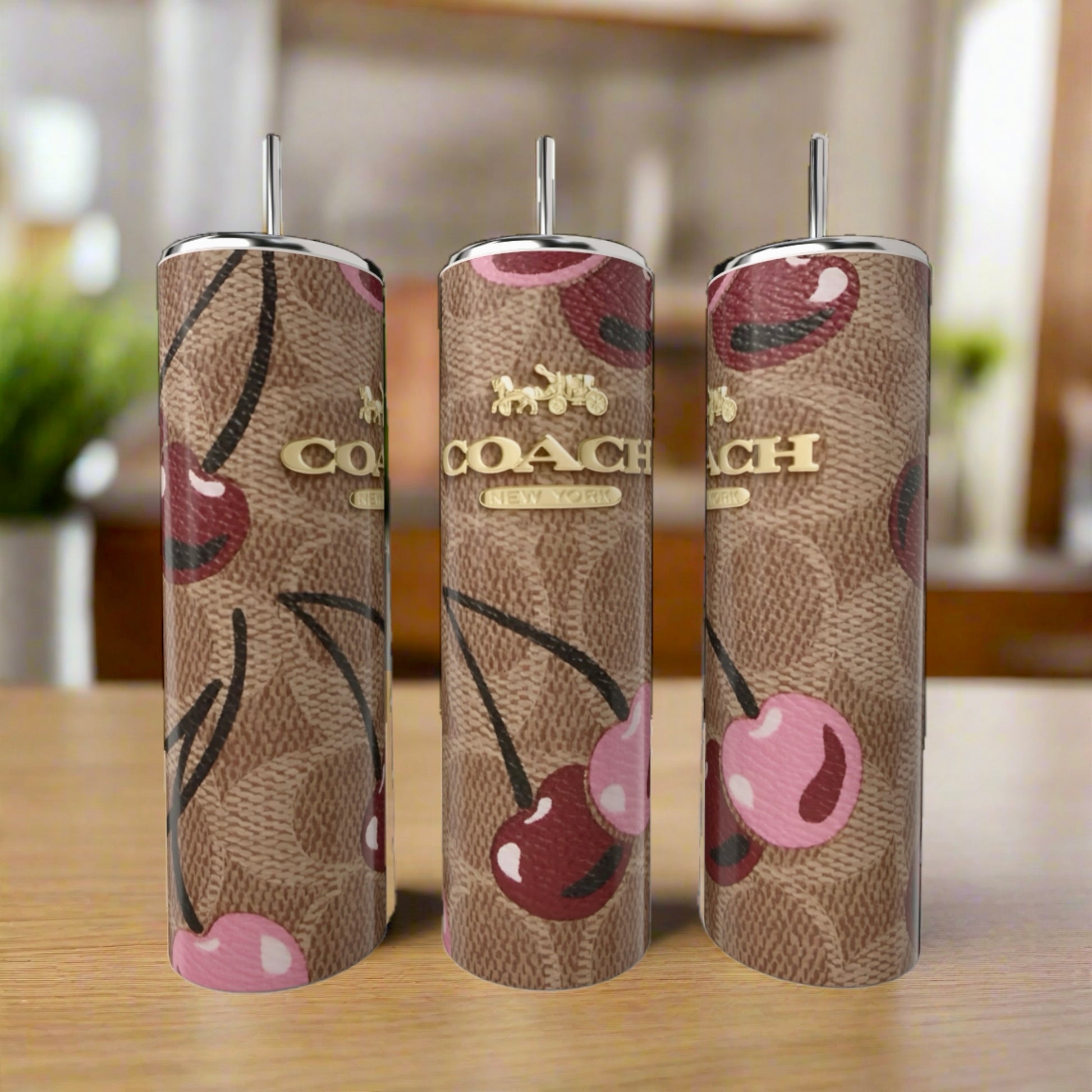 Cherry Brown Coach 20oz Skinny Tumbler