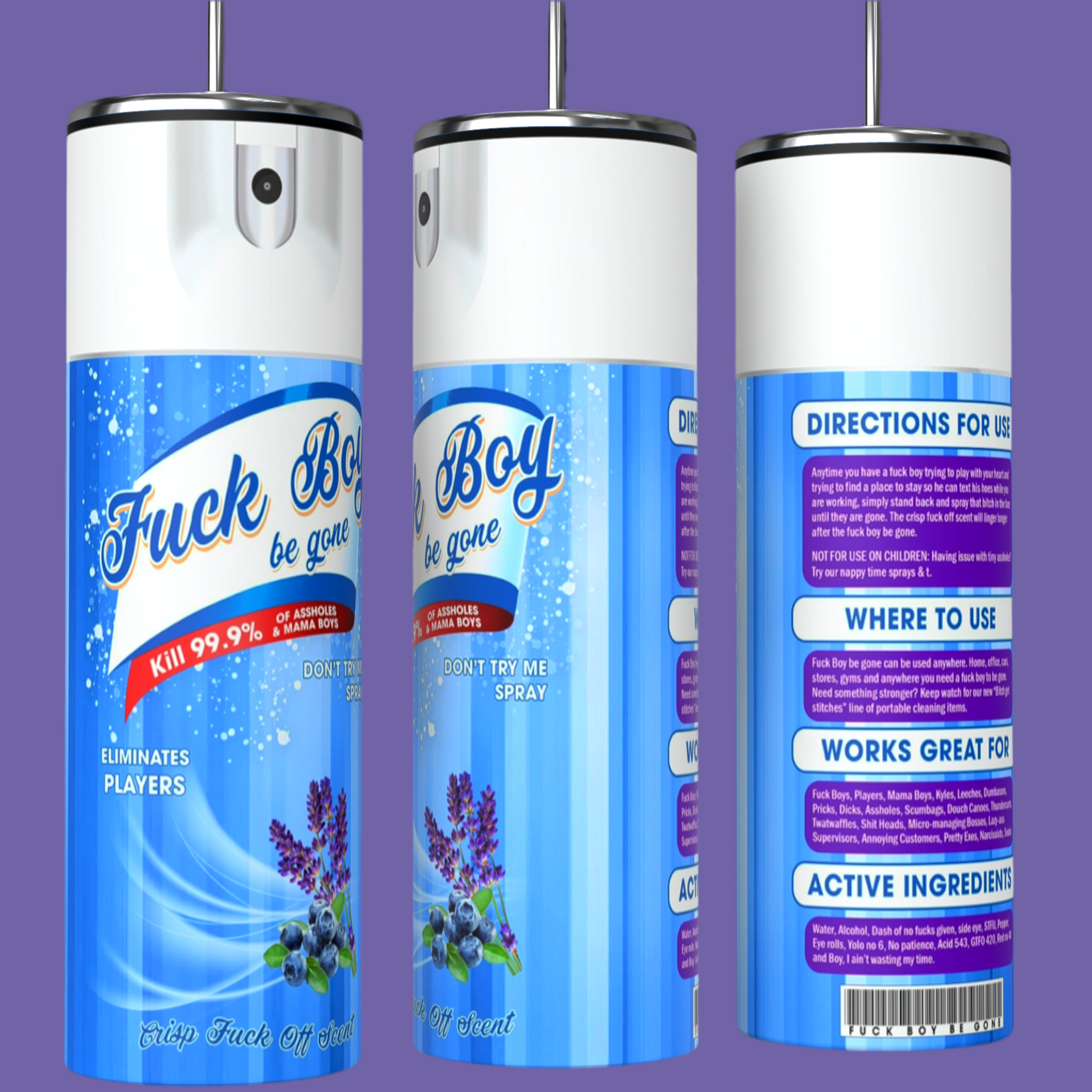 Vaso en aerosol Fuck Boy Be Gone de 20 oz