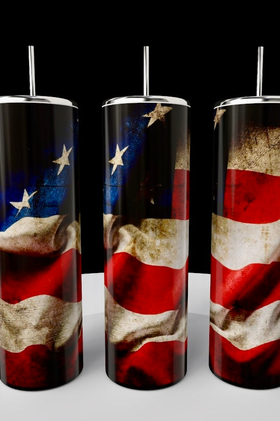American Flag 20oz Skinny Tumbler
