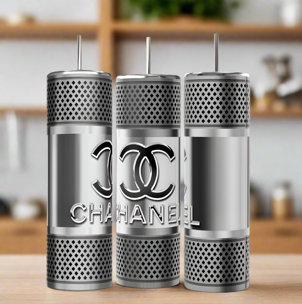 Chanel Silver Stainless Steel 20oz Tumbler