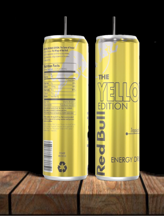 Yellow Tropical Red Bull 20oz Tumbler