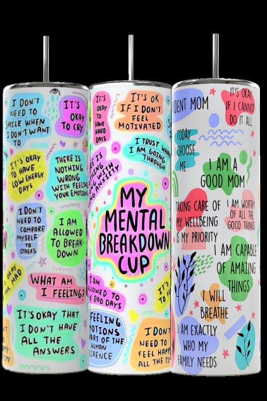 Mental Health Affirmations 20oz Skinny Tumbler