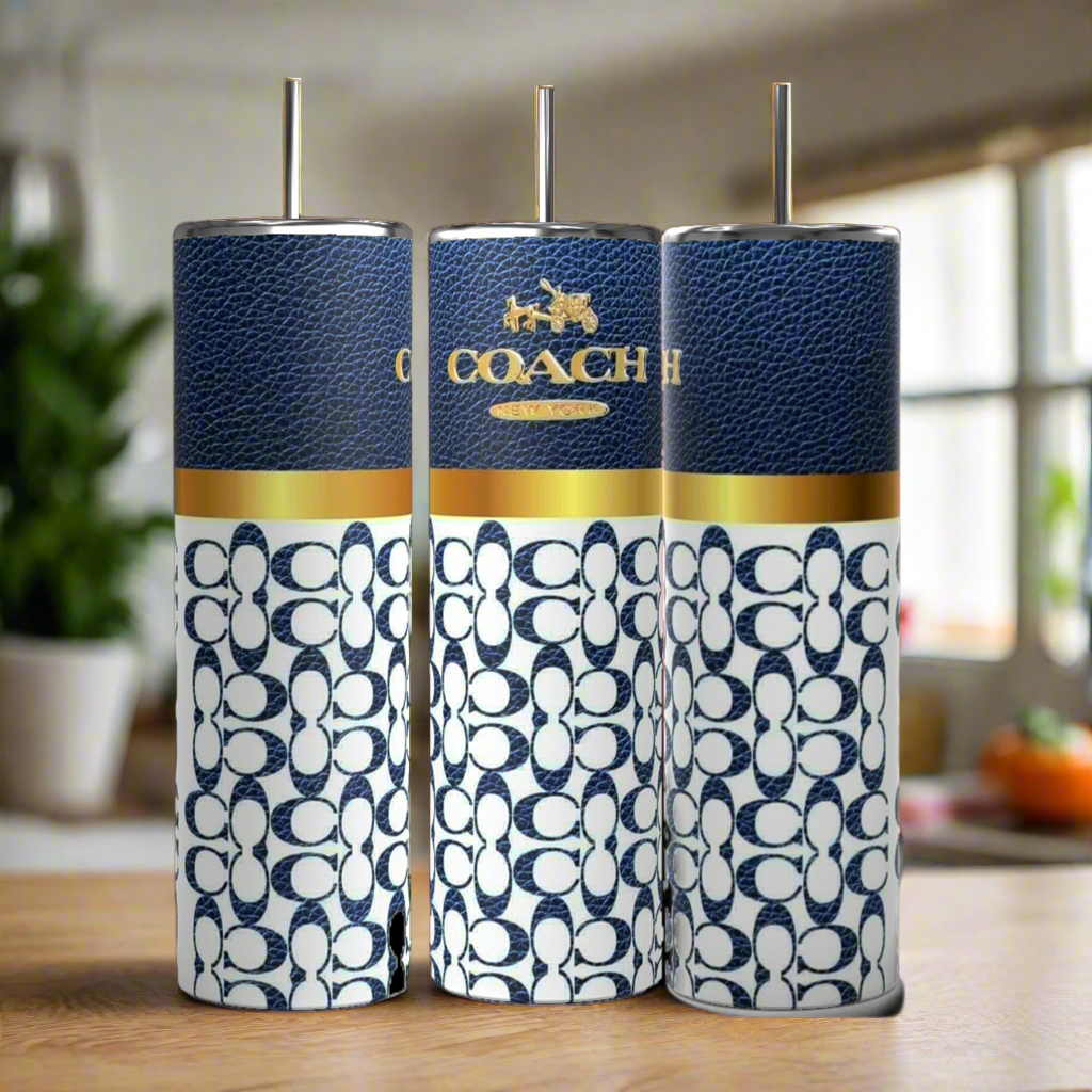 Blue & Gold Coach inspired 20oz Tumbler