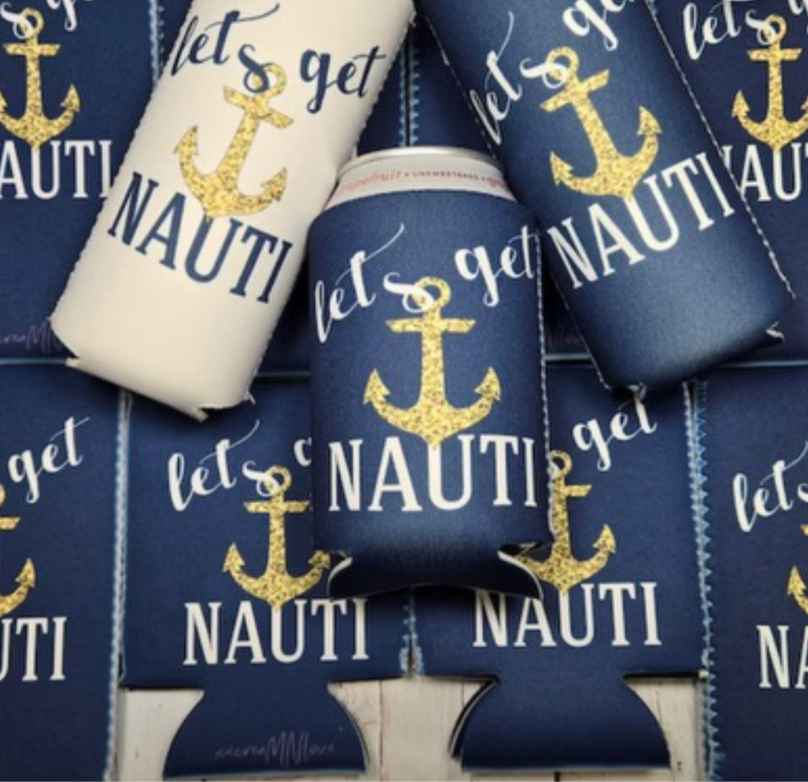 Nautical Beach Koozies 6- Pack