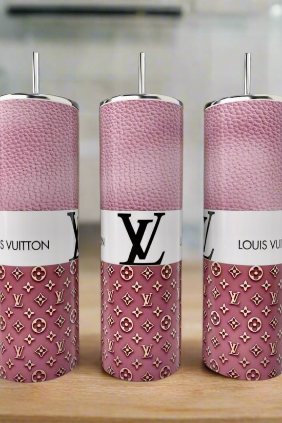 LV Blush Pink Stripe 20oz Tumbler