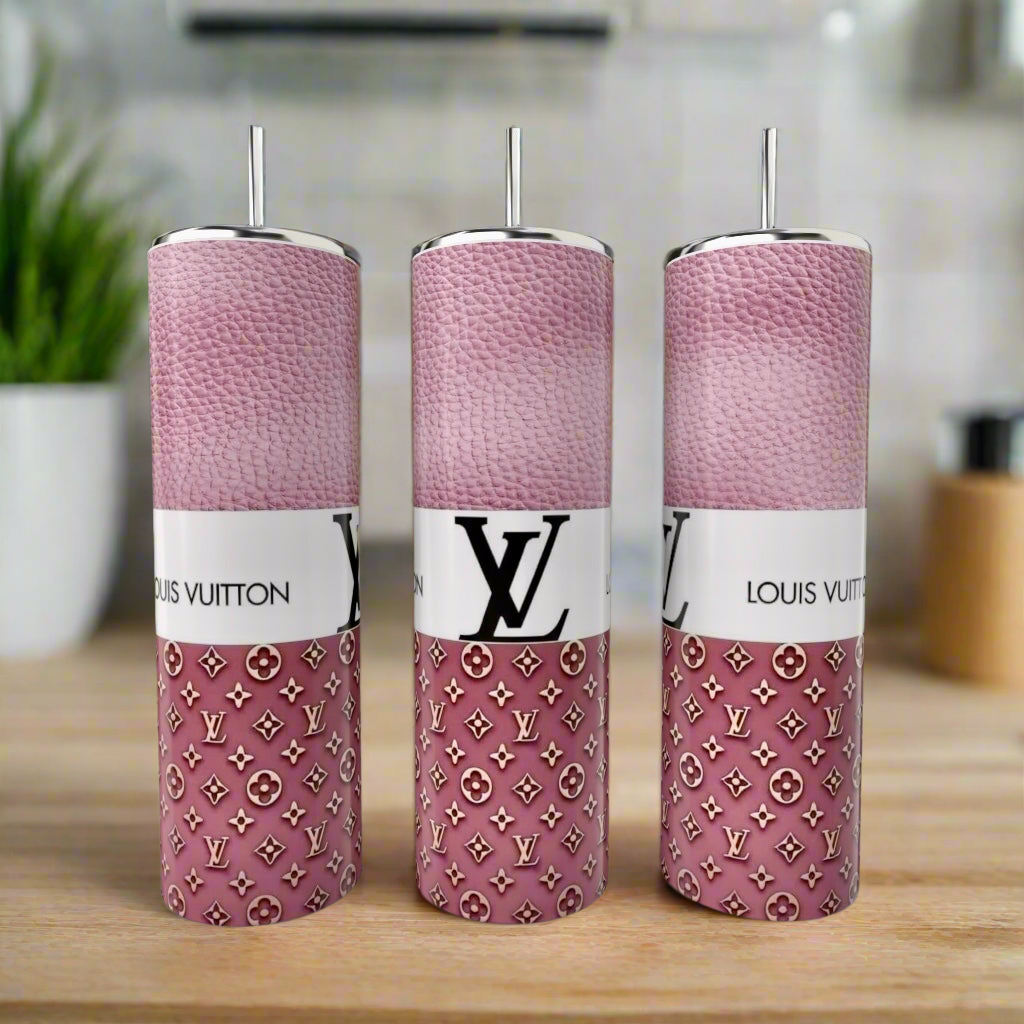 LV Blush Pink Stripe 20oz Tumbler