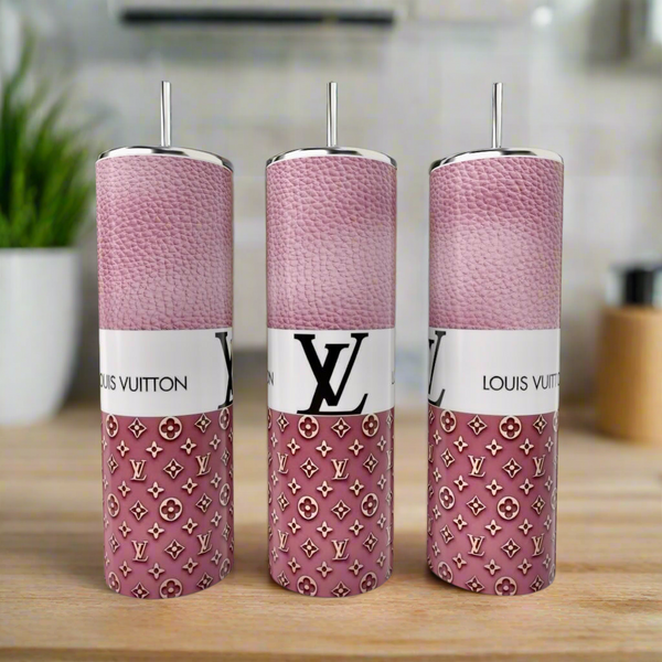 LV Blush Pink Stripe 20oz Tumbler