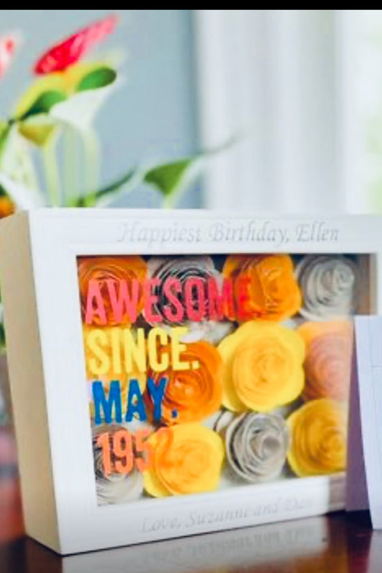 Awesome Since Multicolor Flower Shadow Box