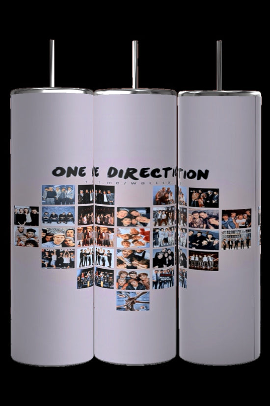One Direction Heart Collage 20oz Stainless Steel Tumbler