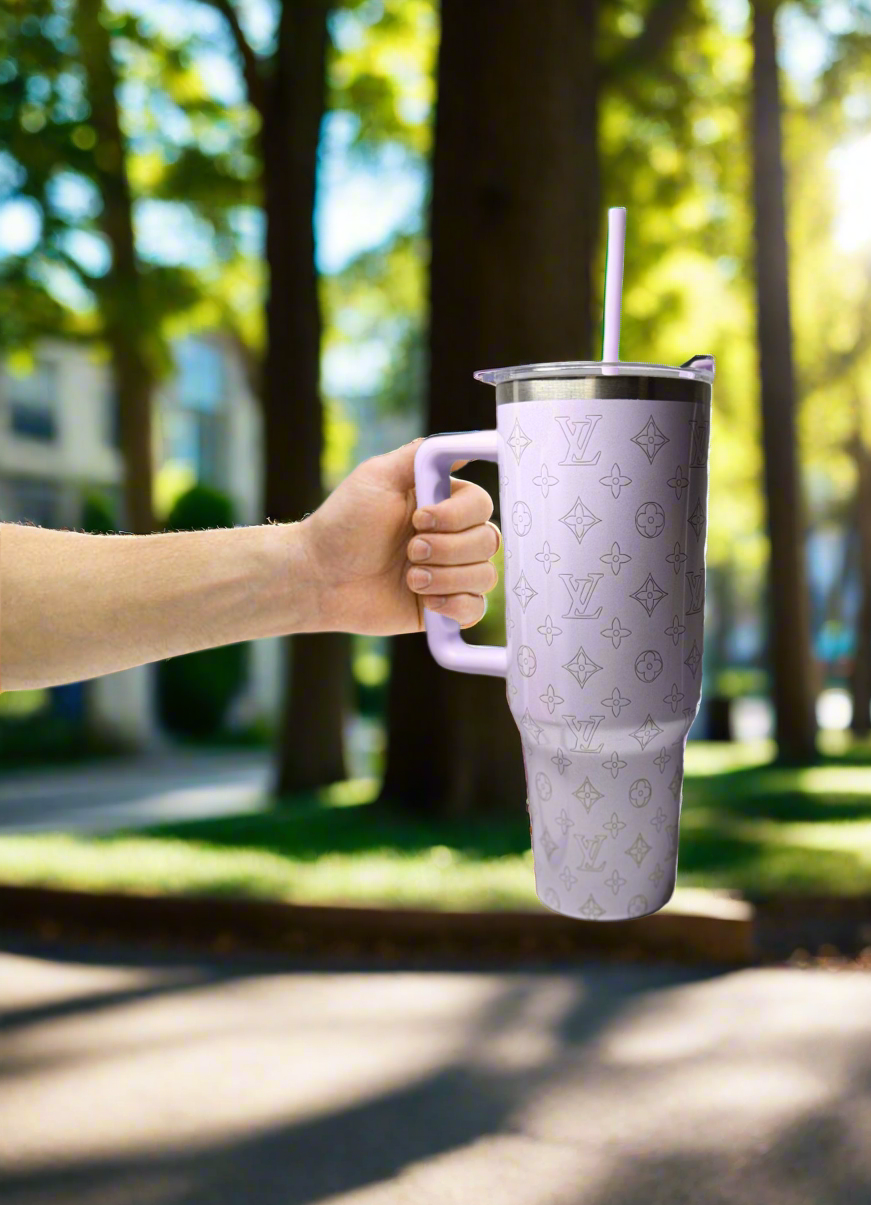 LV Lilac Engraved Tumbler