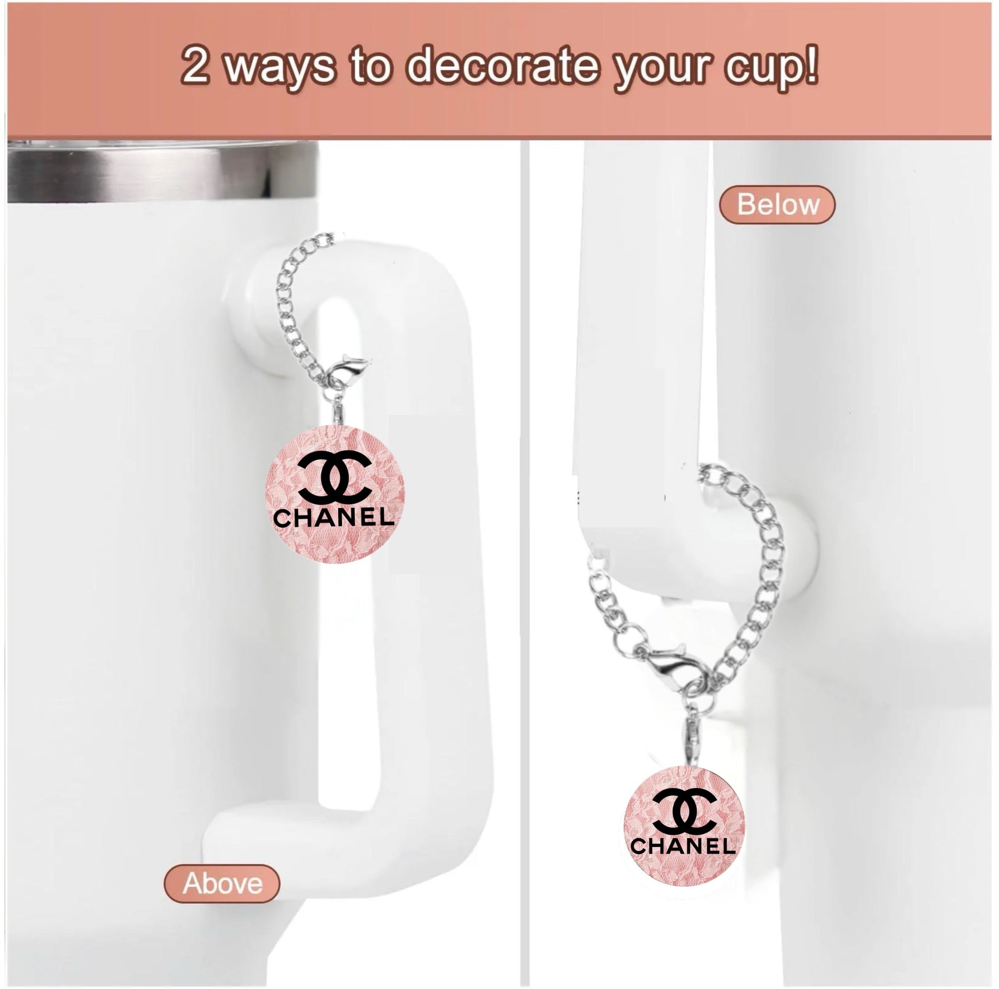 Chanel Pink Charm Dangle | Cup Accessory