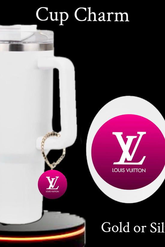 Pink LV Charm Dangle | Cup Accessory