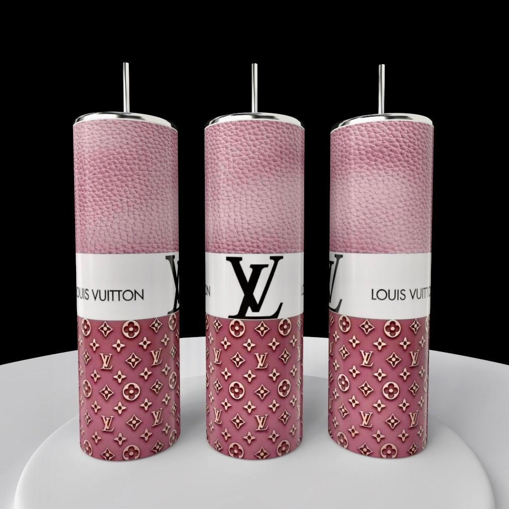 LV Blush Pink Stripe 20oz Tumbler