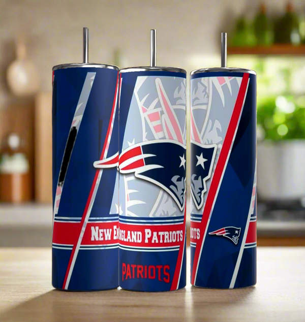 Patriots Football 20oz Skinny Tumbler