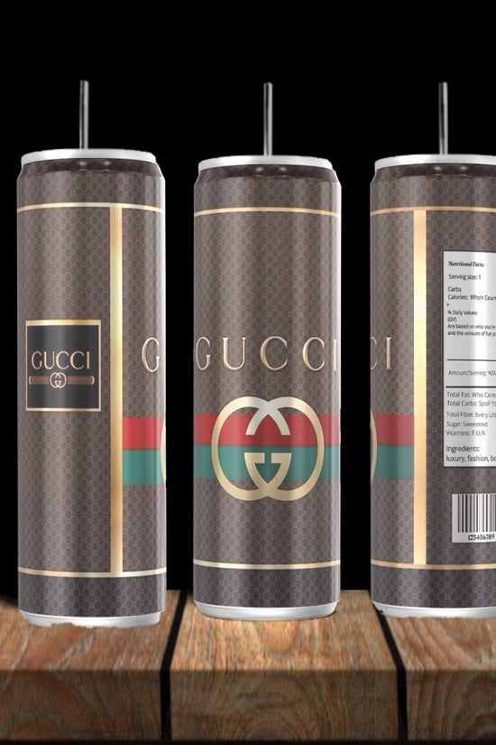 Gucci Silver Stainless Steel Inspired 20oz Tumbler Collection