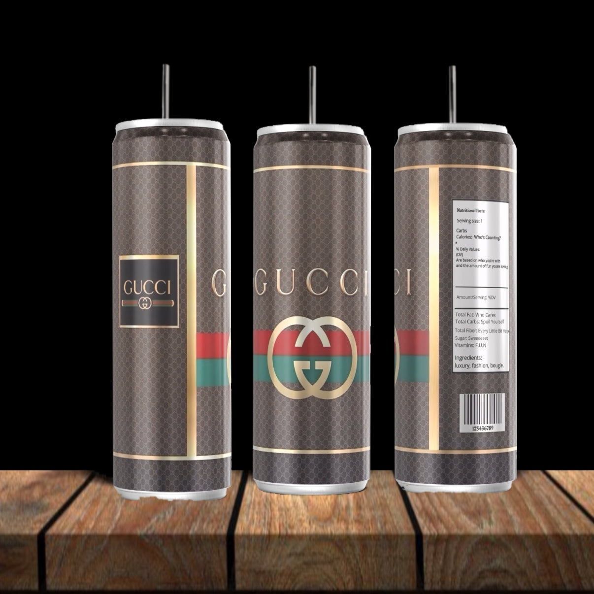 Gucci Silver Stainless Steel Inspired 20oz Tumbler Collection