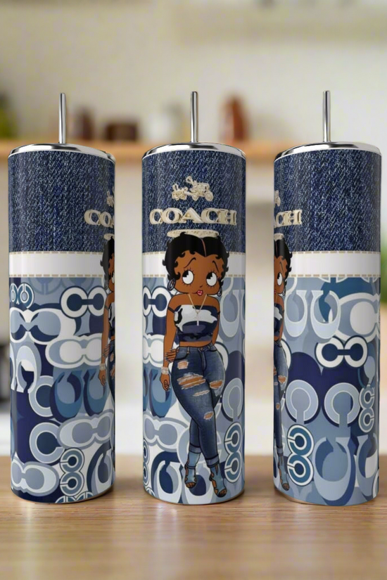 Betty B  Blue Coach 20oz Skinny Tumbler