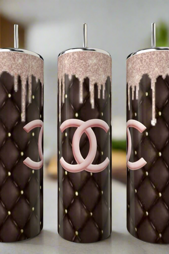 Chanel Pink Drip 20oz Tumbler
