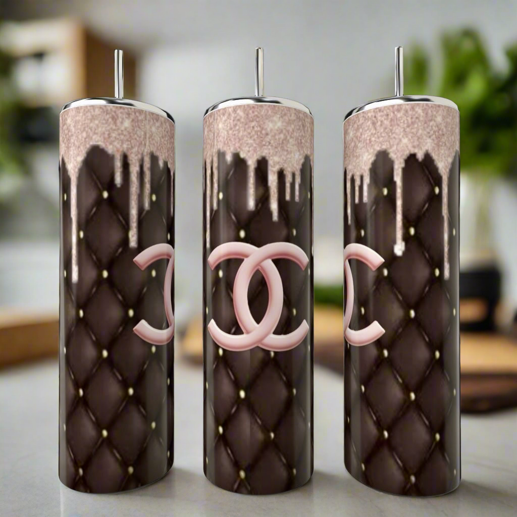Chanel Pink Drip 20oz Tumbler