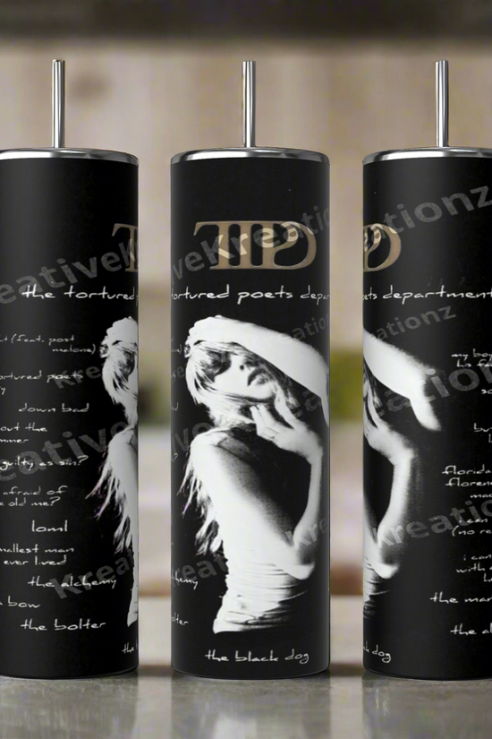 TTPD Black dogTaylor Swift SVG, DTF transfer, PNG, tumbler wrap | Template