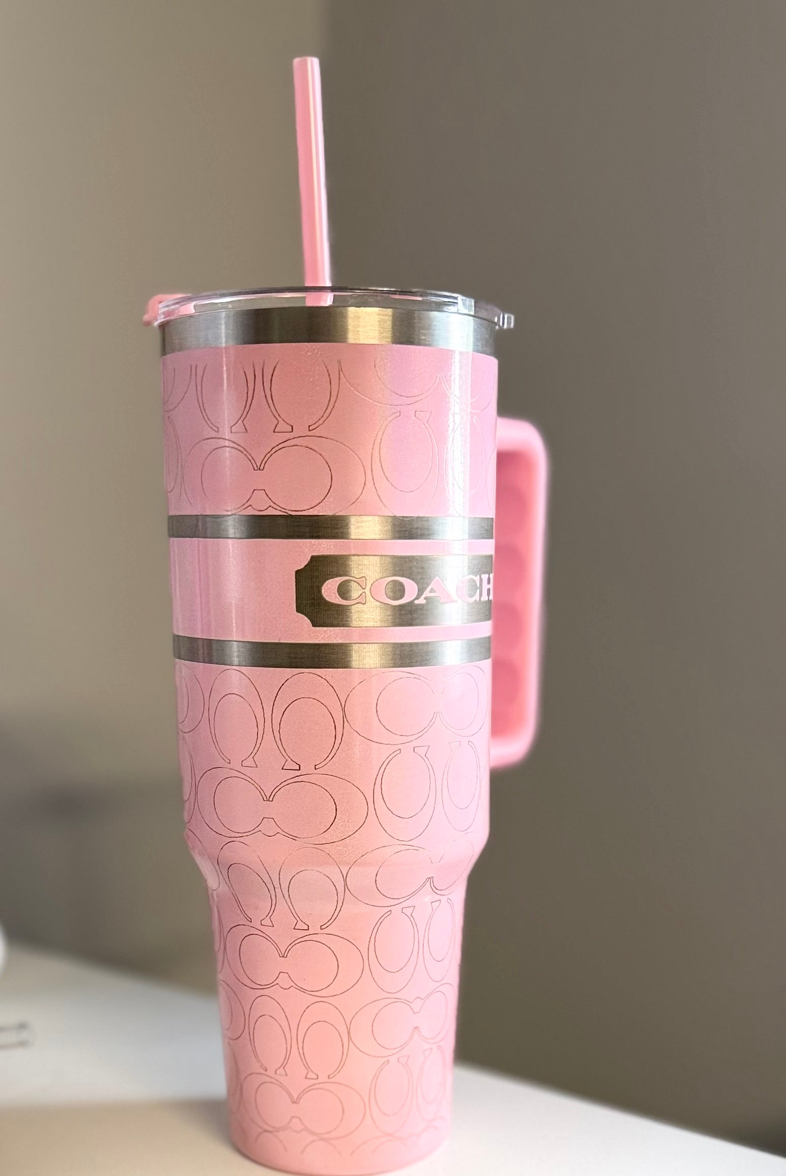 Coach Pink 40oz Engraved Tumbler