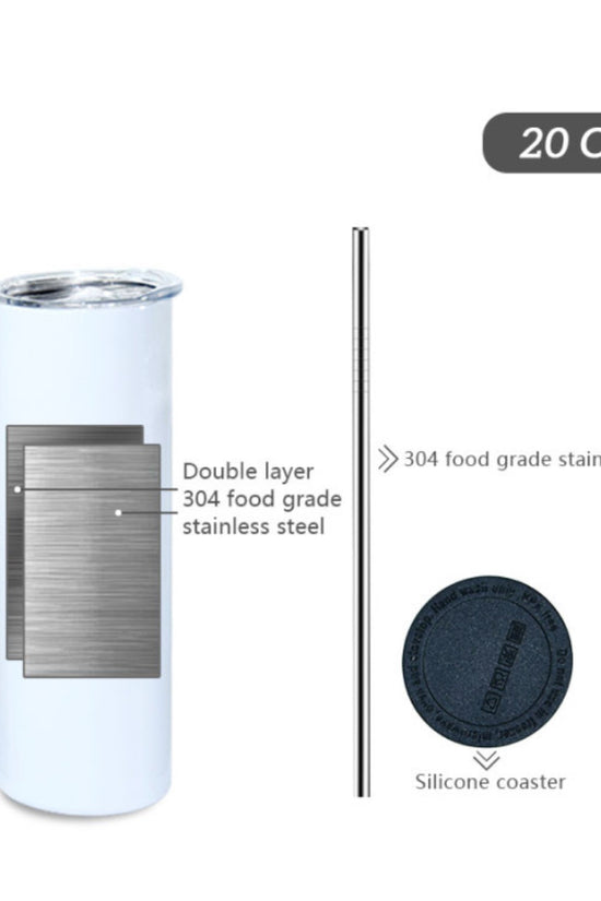 Three tall Kreative Kreationz tumblers featuring a blue and white gingham pattern with 