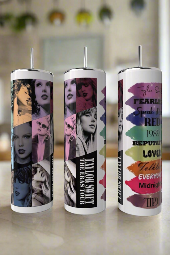 Eras Collage Taylor Swift 20oz Skinny Tumbler