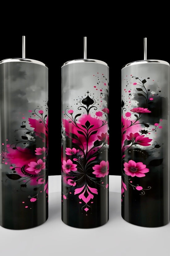 Aesthetic Smokey Flowers 20oz Stainless Steel Tumbler