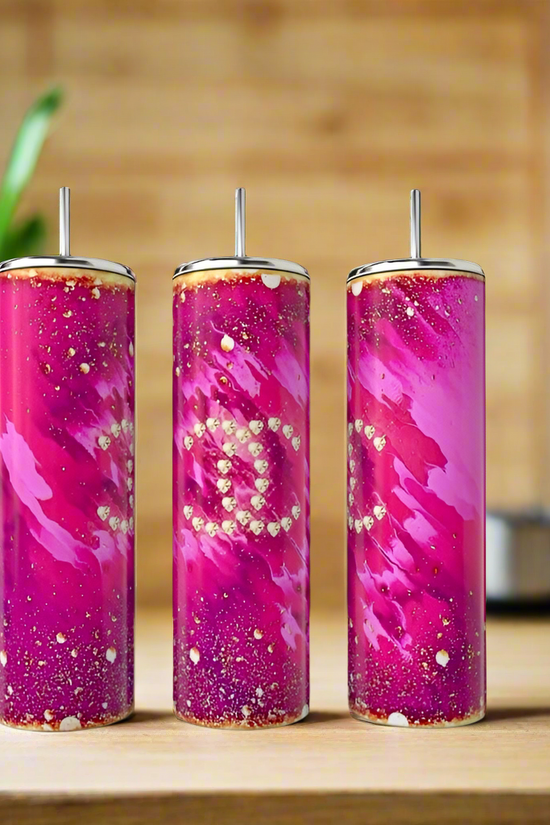 Chanel Pink & Gold 20oz Tumbler