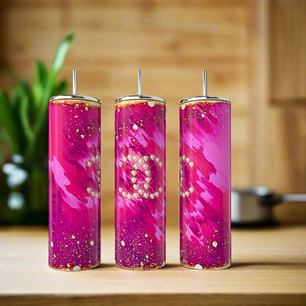 Chanel Pink & Gold 20oz Tumbler