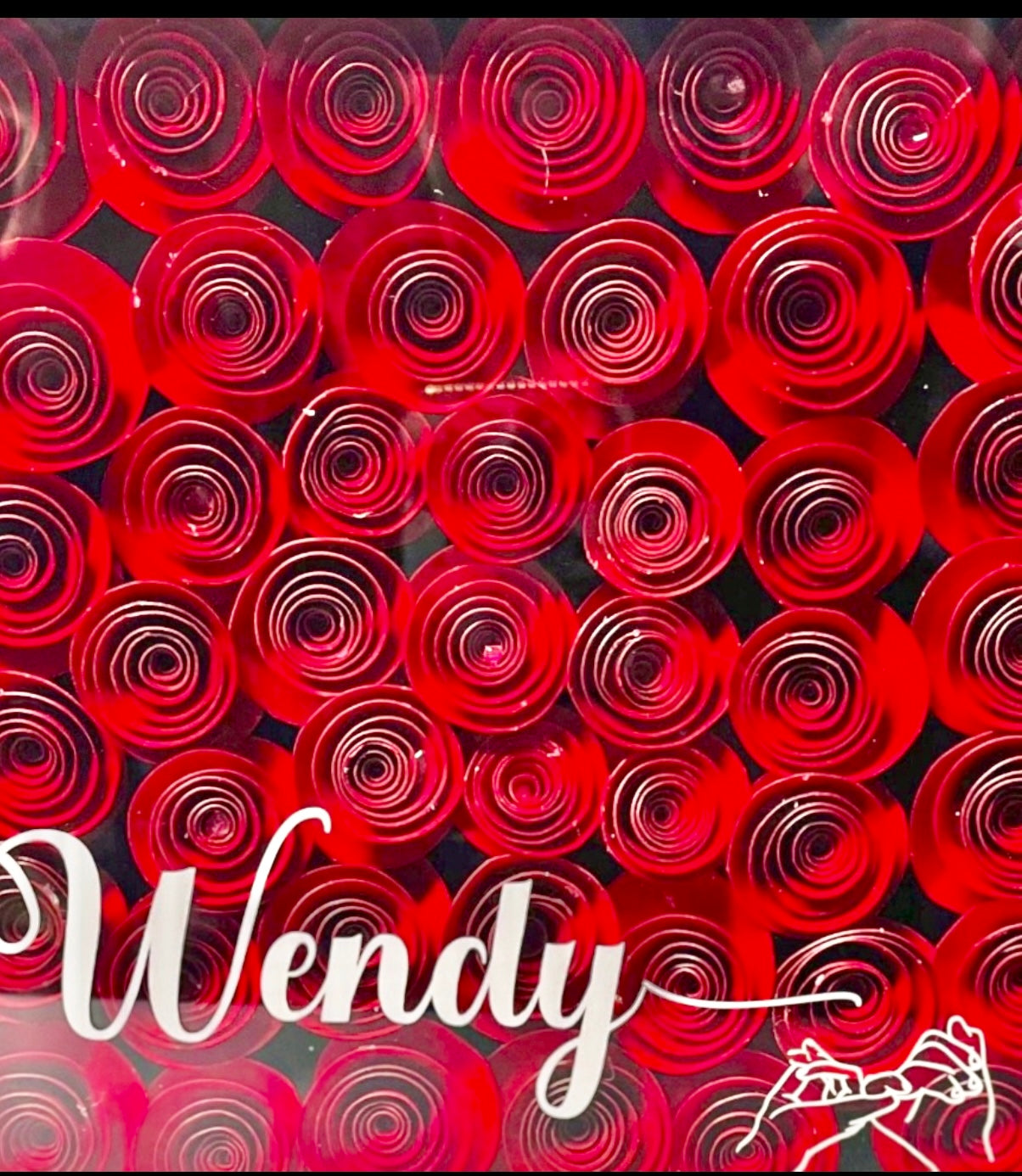 Red Roses Flower Shadow Box | Personalized